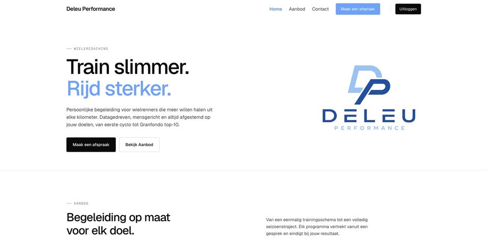 Website des Personal Trainers Deleu Performance